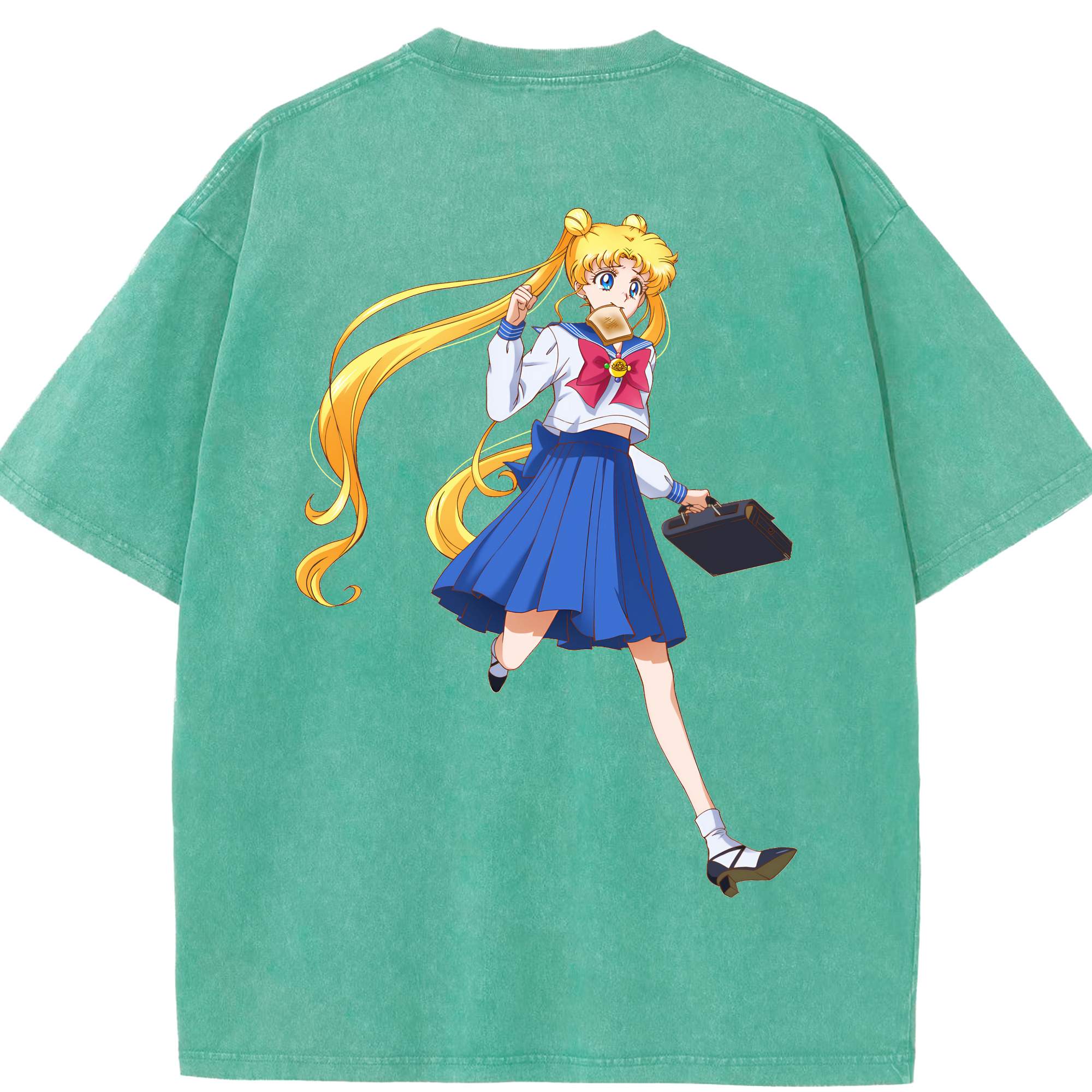 （画像用） 美少女戦士セーラームーン 愛野 美奈子 あいの みなこ Sailor Moon Aino Minako 綿100% ヴィンテージ風 半袖Tシャツ（背面プリント）